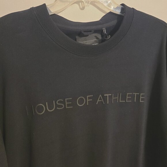 House of Athlete | Men's Black on Black Crewneck Graphic Sweatshirt (Size 2XL) - Picture 3 of 14